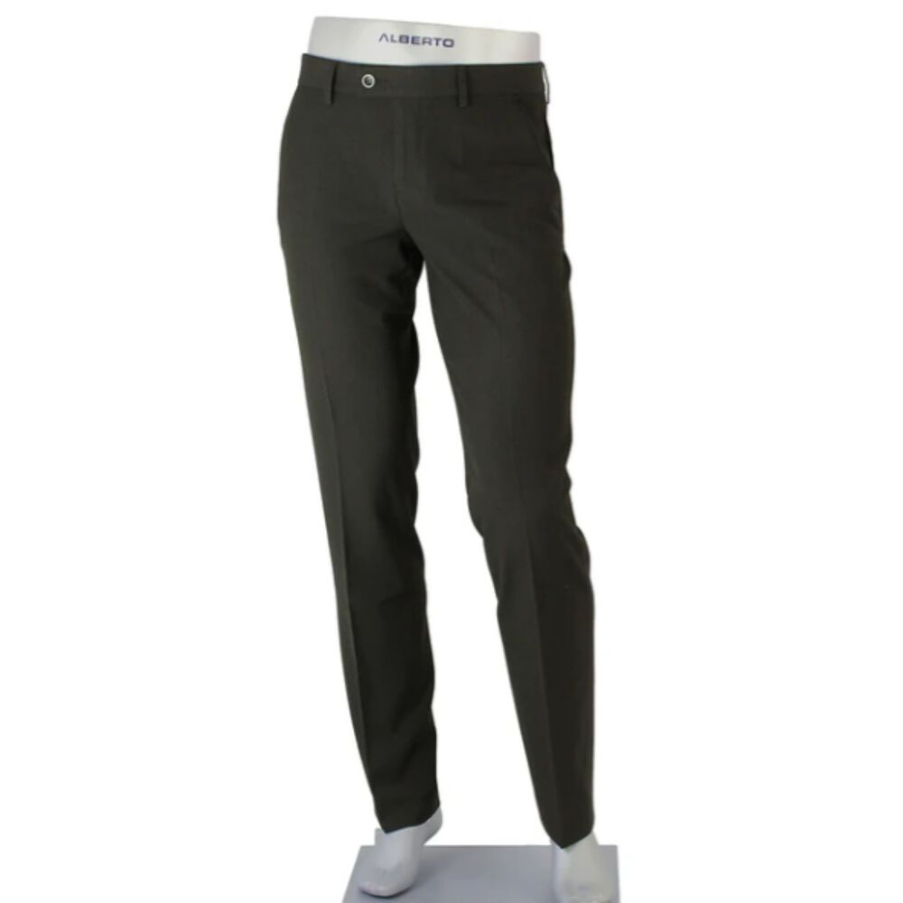 ALBERTO Black Ceramica George Modern Fit Pleated Pants Trousers Size 42x36